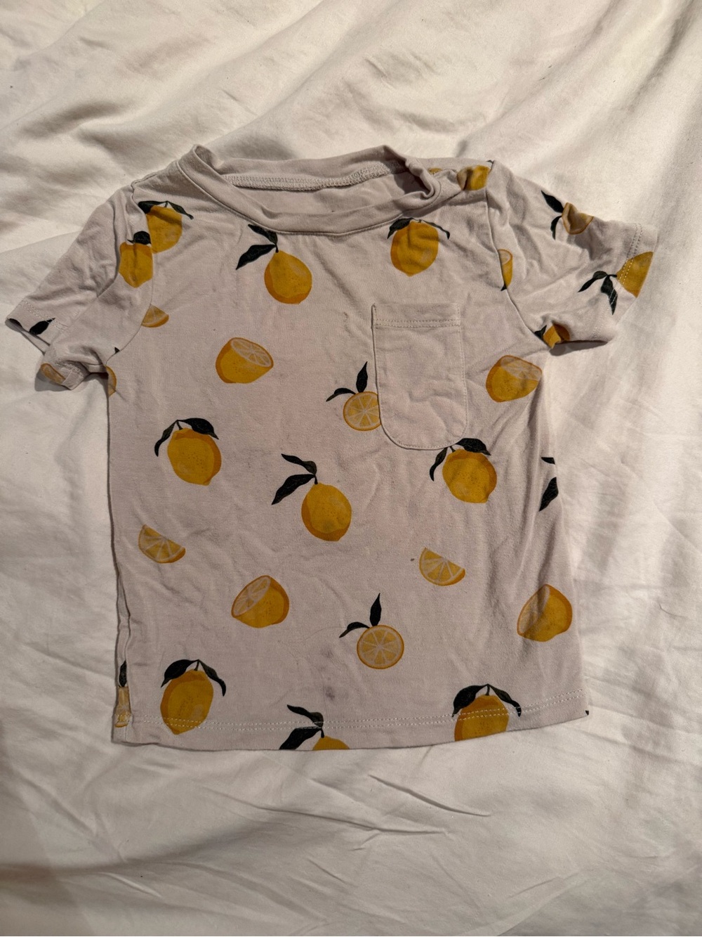 Kyte BABY White Tee with Yellow Lemon Print